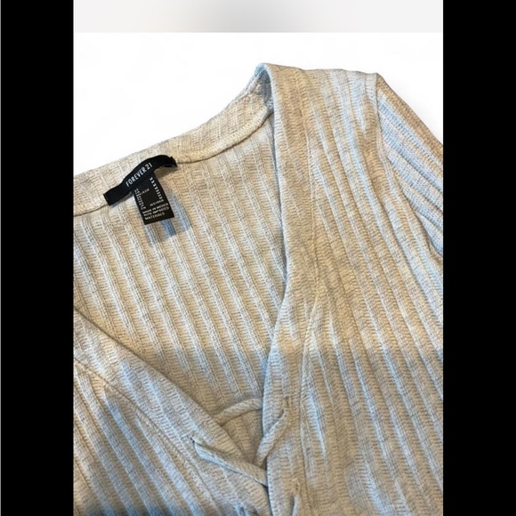 Cream Lace-Up Ribbed Sweater - Picture 4 of 6